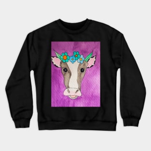 Floral Cow Crewneck Sweatshirt